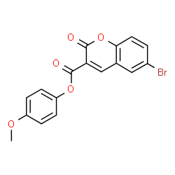 ChemSpider 2D Image | 4-Methoxyphenyl 6-bromo-2-oxo-2H-chromene-3-carboxylate | C17H11BrO5