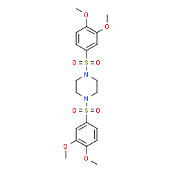 ChemSpider 2D Image | 1,4-Bis[(3,4-dimethoxyphenyl)sulfonyl]piperazine | C20H26N2O8S2