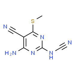 ChemSpider 2D Image | [4-Amino-5-cyano-6-(methylsulfanyl)-2-pyrimidinyl]cyanamide | C7H6N6S