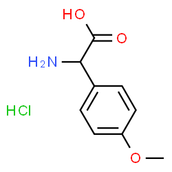 ChemSpider 2D Image | Amino-(4-methoxy-phenyl)-acetic acid HCl | C9H12ClNO3