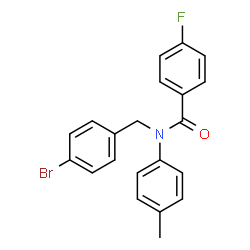 ChemSpider 2D Image | N-(4-Bromo-benzyl)-4-fluoro-N-p-tolyl-benzamide | C21H17BrFNO