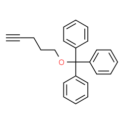 ChemSpider 2D Image | 1,1',1''-[(4-Pentyn-1-yloxy)methanetriyl]tribenzene | C24H22O
