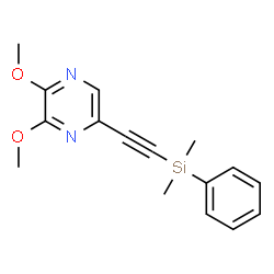 ChemSpider 2D Image | 5-{[Dimethyl(phenyl)silyl]ethynyl}-2,3-dimethoxypyrazine | C16H18N2O2Si