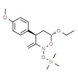 ChemSpider 2D Image | (4R,6R)-6-Ethoxy-4-(4-methoxyphenyl)-3-methylene-2-[(trimethylsilyl)oxy]-1,2-oxazinane | C17H27NO4Si