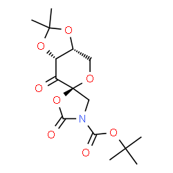 ChemSpider 2D Image | 2-Methyl-2-propanyl (3aR,6S,7aR)-2,2-dimethyl-2',7-dioxotetrahydro-3'H-spiro[1,3-dioxolo[4,5-c]pyran-6,5'-[1,3]oxazolidine]-3'-carboxylate | C15H21NO8