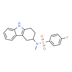 ChemSpider 2D Image | 4-Fluoro-N-methyl-N-(2,3,4,9-tetrahydro-1H-carbazol-3-yl)benzenesulfonamide | C19H19FN2O2S