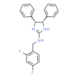 ChemSpider 2D Image | (4R,5S)-N-(2,4-Difluorobenzyl)-4,5-diphenyl-4,5-dihydro-1H-imidazol-2-amine | C22H19F2N3