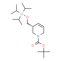 ChemSpider 2D Image | 2-Methyl-2-propanyl (3R)-3-{[(triisopropylsilyl)oxy]methyl}-3,6-dihydro-1(2H)-pyridinecarboxylate | C20H39NO3Si