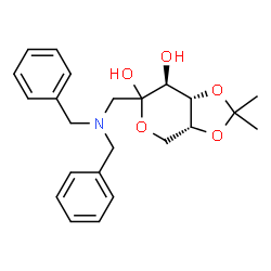 ChemSpider 2D Image | 1-Deoxy-1-(dibenzylamino)-4,5-O-isopropylidene-D-fructopyranose | C23H29NO5