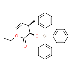 ChemSpider 2D Image | Ethyl (2R,3R)-3-methyl-2-[(triphenylsilyl)oxy]-4-pentenoate | C26H28O3Si