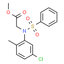 ChemSpider 2D Image | Methyl N-(5-chloro-2-methylphenyl)-N-(phenylsulfonyl)glycinate | C16H16ClNO4S