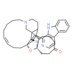 ChemSpider 2D Image | (1S,2R,12R,21Z)-26-(9H-beta-Carbolin-1-yl)-28-oxa-3,16-diazahexacyclo[11.11.2.1~1,10~.1~12,16~.0~2,12~.0~3,10~]octacosa-21,25-dien-7-one | C36H42N4O2