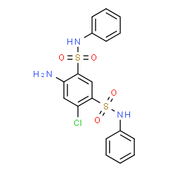 ChemSpider 2D Image | 4-Amino-6-chloro-N,N'-diphenyl-1,3-benzenedisulfonamide | C18H16ClN3O4S2