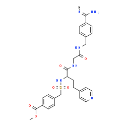 ChemSpider 2D Image | Methyl 4-{10-(4-carbamimidoylphenyl)-2,2-dioxido-5,8-dioxo-4-[2-(4-pyridinyl)ethyl]-2lambda~6~-thia-3,6,9-triazadec-1-yl}benzoate | C28H32N6O6S