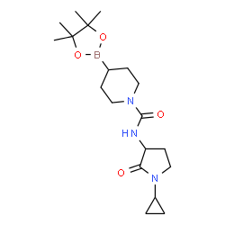 ChemSpider 2D Image | N-(1-cyclopropyl-2-oxo-pyrrolidin-3-yl)-4-(4,4,5,5-tetramethyl-1,3,2-dioxaborolan-2-yl)piperidine-1-carboxamide | C19H32BN3O4