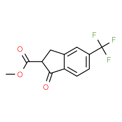 ChemSpider 2D Image | Methyl 1-oxo-5-(trifluoromethyl)-2-indanecarboxylate | C12H9F3O3