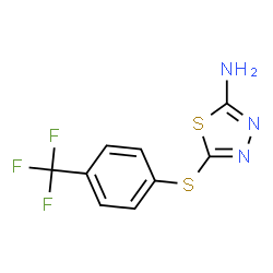 ChemSpider 2D Image | 5-{[4-(Trifluoromethyl)phenyl]sulfanyl}-1,3,4-thiadiazol-2-amine | C9H6F3N3S2