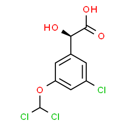 ChemSpider 2D Image | (2R)-[3-Chloro-5-(dichloromethoxy)phenyl](hydroxy)acetic acid | C9H7Cl3O4