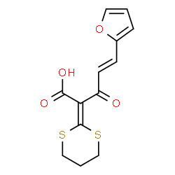 ChemSpider 2D Image | (4E)-2-(1,3-Dithian-2-ylidene)-5-(2-furyl)-3-oxo-4-pentenoic acid | C13H12O4S2