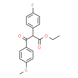 ChemSpider 2D Image | Ethyl 2-(4-fluorophenyl)-3-[4-(methylsulfanyl)phenyl]-3-oxopropanoate | C18H17FO3S
