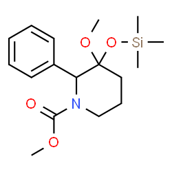 ChemSpider 2D Image | Methyl 3-methoxy-2-phenyl-3-[(trimethylsilyl)oxy]-1-piperidinecarboxylate | C17H27NO4Si