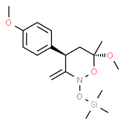 ChemSpider 2D Image | (4R,6R)-6-Methoxy-4-(4-methoxyphenyl)-6-methyl-3-methylene-2-[(trimethylsilyl)oxy]-1,2-oxazinane | C17H27NO4Si