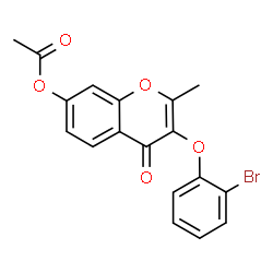 ChemSpider 2D Image | 3-(2-Bromophenoxy)-2-methyl-4-oxo-4H-chromen-7-yl acetate | C18H13BrO5