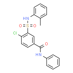 ChemSpider 2D Image | 4-Chloro-3-[(2-methylphenyl)sulfamoyl]-N-phenylbenzamide | C20H17ClN2O3S