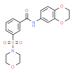ChemSpider 2D Image | N-(2,3-Dihydro-1,4-benzodioxin-6-yl)-3-(4-morpholinylsulfonyl)benzamide | C19H20N2O6S