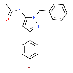 ChemSpider 2D Image | N-[1-Benzyl-3-(4-bromophenyl)-1H-pyrazol-5-yl]acetamide | C18H16BrN3O