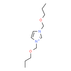 ChemSpider 2D Image | 1,3-Bis(propoxymethyl)-1H-imidazol-3-ium | C11H21N2O2