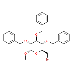 ChemSpider 2D Image | Methyl 2,3,4-tri-O-benzyl-6-bromo-6-deoxy-alpha-D-glucopyranoside | C28H31BrO5