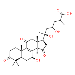 ChemSpider 2D Image | (7beta)-7,20,23-Trihydroxy-3,11,15-trioxolanost-8-en-26-oic acid | C30H44O8