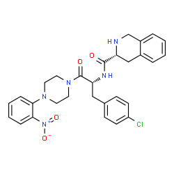 ChemSpider 2D Image | (3R)-N-{(2R)-3-(4-Chlorophenyl)-1-[4-(2-nitrophenyl)-1-piperazinyl]-1-oxo-2-propanyl}-1,2,3,4-tetrahydro-3-isoquinolinecarboxamide | C29H30ClN5O4