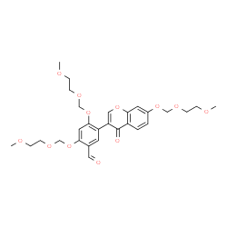 ChemSpider 2D Image | 2,4-Bis[(2-methoxyethoxy)methoxy]-5-{7-[(2-methoxyethoxy)methoxy]-4-oxo-4H-chromen-3-yl}benzaldehyde | C28H34O12