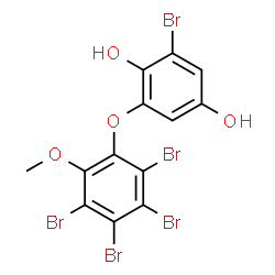 ChemSpider 2D Image | 2-Bromo-6-(2,3,4,5-tetrabromo-6-methoxyphenoxy)-1,4-benzenediol | C13H7Br5O4