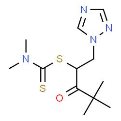 ChemSpider 2D Image | 4,4-Dimethyl-3-oxo-1-(1H-1,2,4-triazol-1-yl)-2-pentanyl dimethylcarbamodithioate | C12H20N4OS2