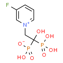 ChemSpider 2D Image | Hydrogen [2-(3-fluoro-1-pyridiniumyl)-1-hydroxy-1-phosphonoethyl]phosphonate | C7H10FNO7P2