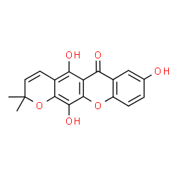ChemSpider 2D Image | 5,8,12-Trihydroxy-2,2-dimethyl-2H,6H-pyrano[3,2-b]xanthen-6-one | C18H14O6