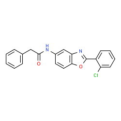 ChemSpider 2D Image | N-[2-(2-Chlorophenyl)-1,3-benzoxazol-5-yl]-2-phenylacetamide | C21H15ClN2O2