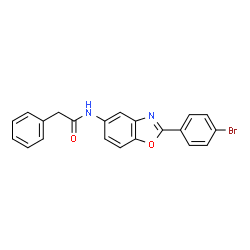 ChemSpider 2D Image | N-[2-(4-Bromophenyl)-1,3-benzoxazol-5-yl]-2-phenylacetamide | C21H15BrN2O2