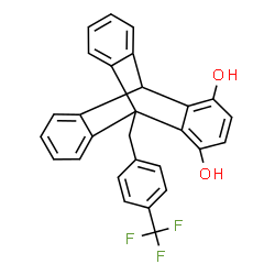 ChemSpider 2D Image | 1-[4-(Trifluoromethyl)benzyl]pentacyclo[6.6.6.0~2,7~.0~9,14~.0~15,20~]icosa-2,4,6,9,11,13,15,17,19-nonaene-3,6-diol | C28H19F3O2