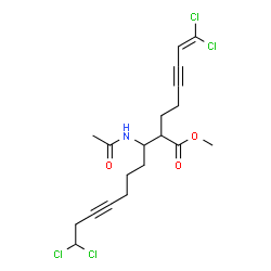 ChemSpider 2D Image | Methyl 3-acetamido-10,10-dichloro-2-(6,6-dichloro-5-hexen-3-yn-1-yl)-7-decynoate | C19H23Cl4NO3