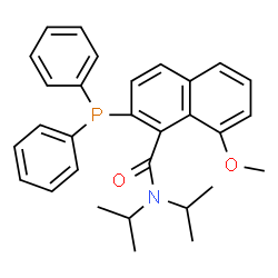 ChemSpider 2D Image | 2-(Diphenylphosphino)-N,N-diisopropyl-8-methoxy-1-naphthamide | C30H32NO2P