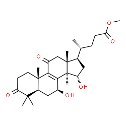 ChemSpider 2D Image | Methyl (5alpha,7beta,15alpha)-7,15-dihydroxy-4,4,14-trimethyl-3,11-dioxochol-8-en-24-oate | C28H42O6