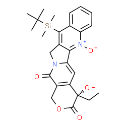 ChemSpider 2D Image | (4S)-11-[Dimethyl(2-methyl-2-propanyl)silyl]-4-ethyl-4-hydroxy-1H-pyrano[3',4':6,7]indolizino[1,2-b]quinoline-3,14(4H,12H)-dione 6-oxide | C26H30N2O5Si