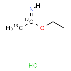 ChemSpider 2D Image | Ethyl (1Z)-(~13~C_2_)ethanimidate hydrochloride (1:1) | C213C2H10ClNO