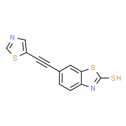 ChemSpider 2D Image | 6-(1,3-Thiazol-5-ylethynyl)-1,3-benzothiazole-2-thiol | C12H6N2S3