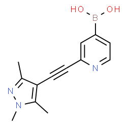 ChemSpider 2D Image | {2-[(1,3,5-Trimethyl-1H-pyrazol-4-yl)ethynyl]-4-pyridinyl}boronic acid | C13H14BN3O2