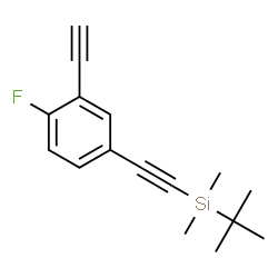 ChemSpider 2D Image | [(3-Ethynyl-4-fluorophenyl)ethynyl](dimethyl)(2-methyl-2-propanyl)silane | C16H19FSi